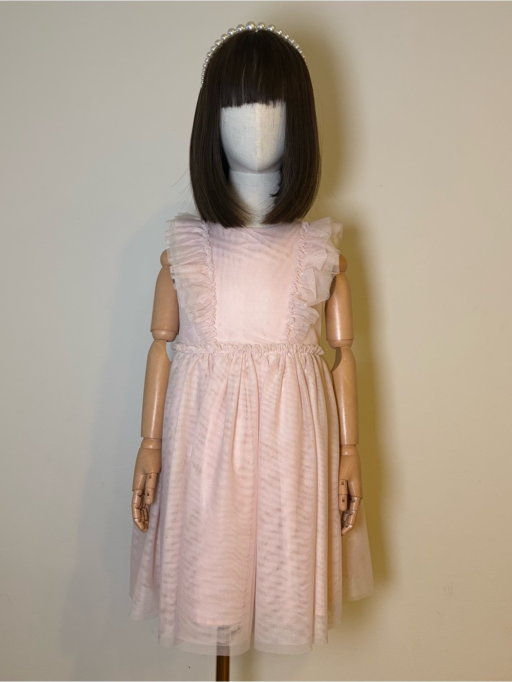 Four Hearts Pink Glitter Tulle Party Dress Size 6